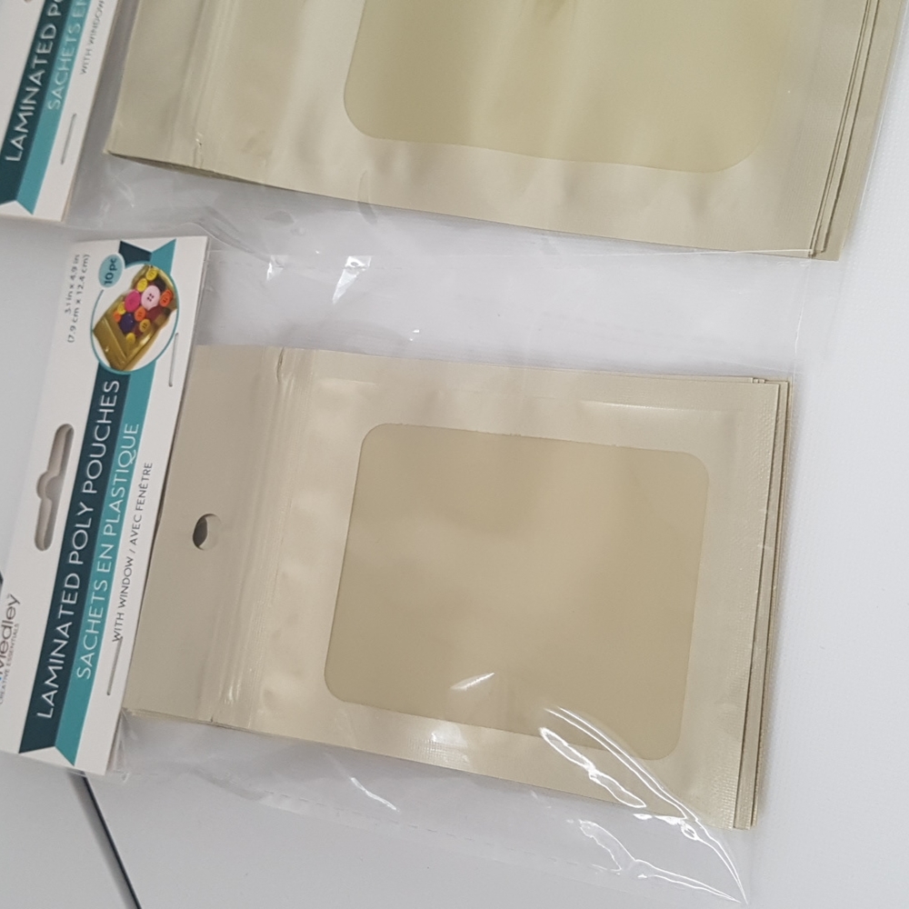 10 pcs Gold Bags Laminated Poly Pouches 3.1"x4.9"in